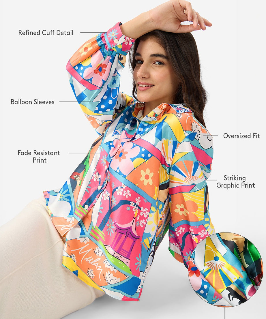 Satin Disney Mulan Women Shirts