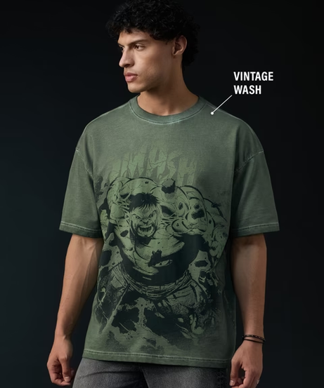 Hulk Power Smash Oversized T-Shirts
