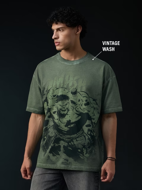 Hulk Power Smash Oversized T-Shirts