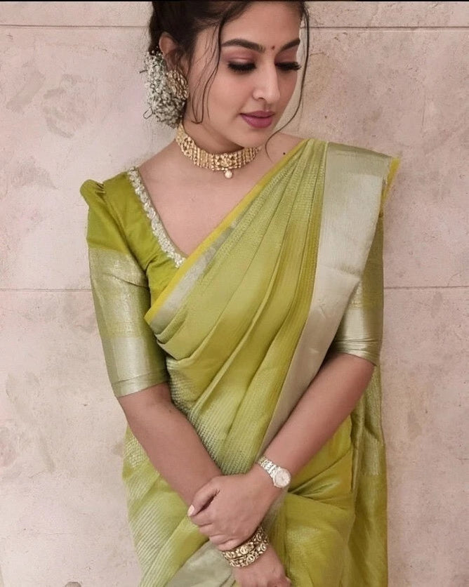 Traditional Beautifull Banarasi Soft Silk Saree With Blouse