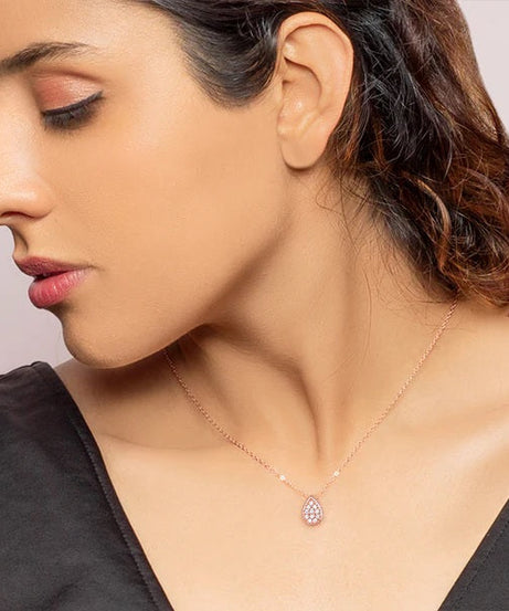 Rose Gold Studded Swayer Necklace