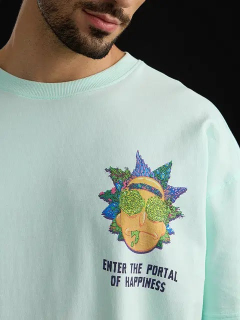Rick And Morty Portal To Happiness Oversized T-Shirts