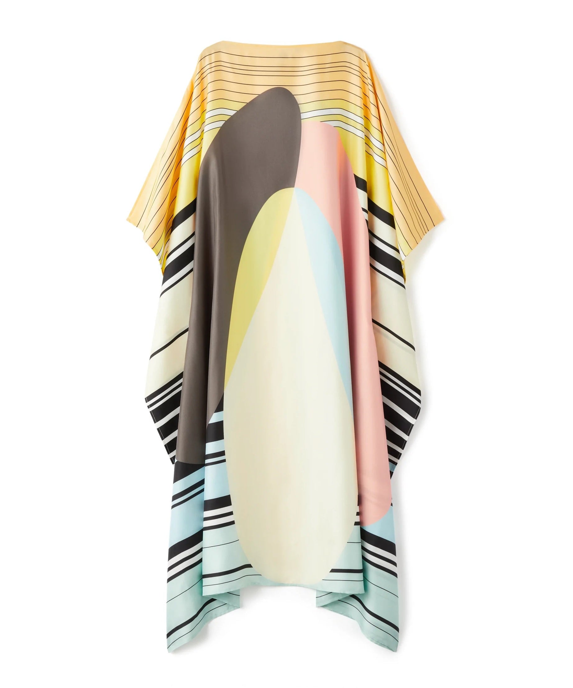 Soft Satin Silk For Women's Printed Long Kaftan