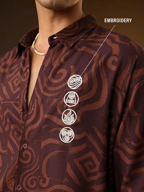 Men's Avatar Elements Oversized 100% Rayon Shirt