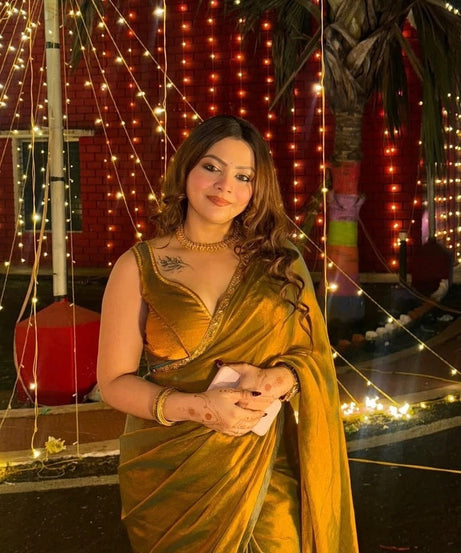 Women's Party Wear Frandy Crush Saree With Blouse 11-JR