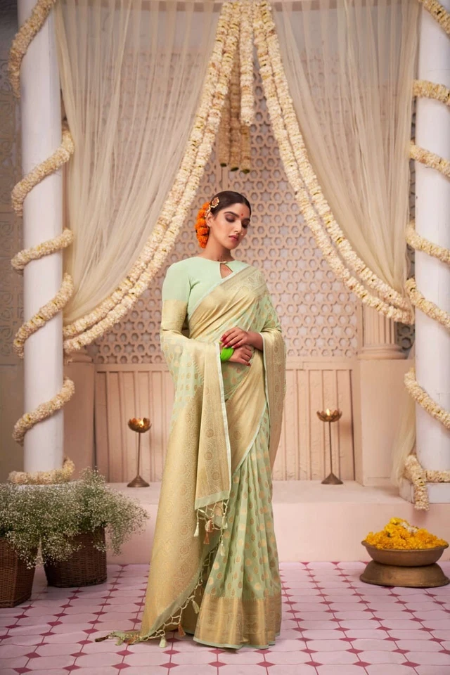 Trending Banarasi Soft Silk Wedding Wear Saree With Blouse 11-KT
