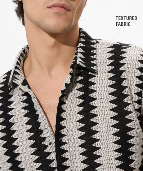 Chevron Men Textured Shirts