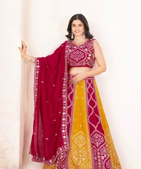 Function Premium Georgette Wedding Stitched Lehenga Blouse With Dupatta 15-MA