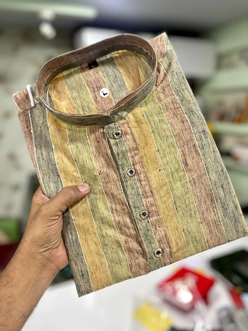 Lining Sequence Work Men's Kurta Pajama Set