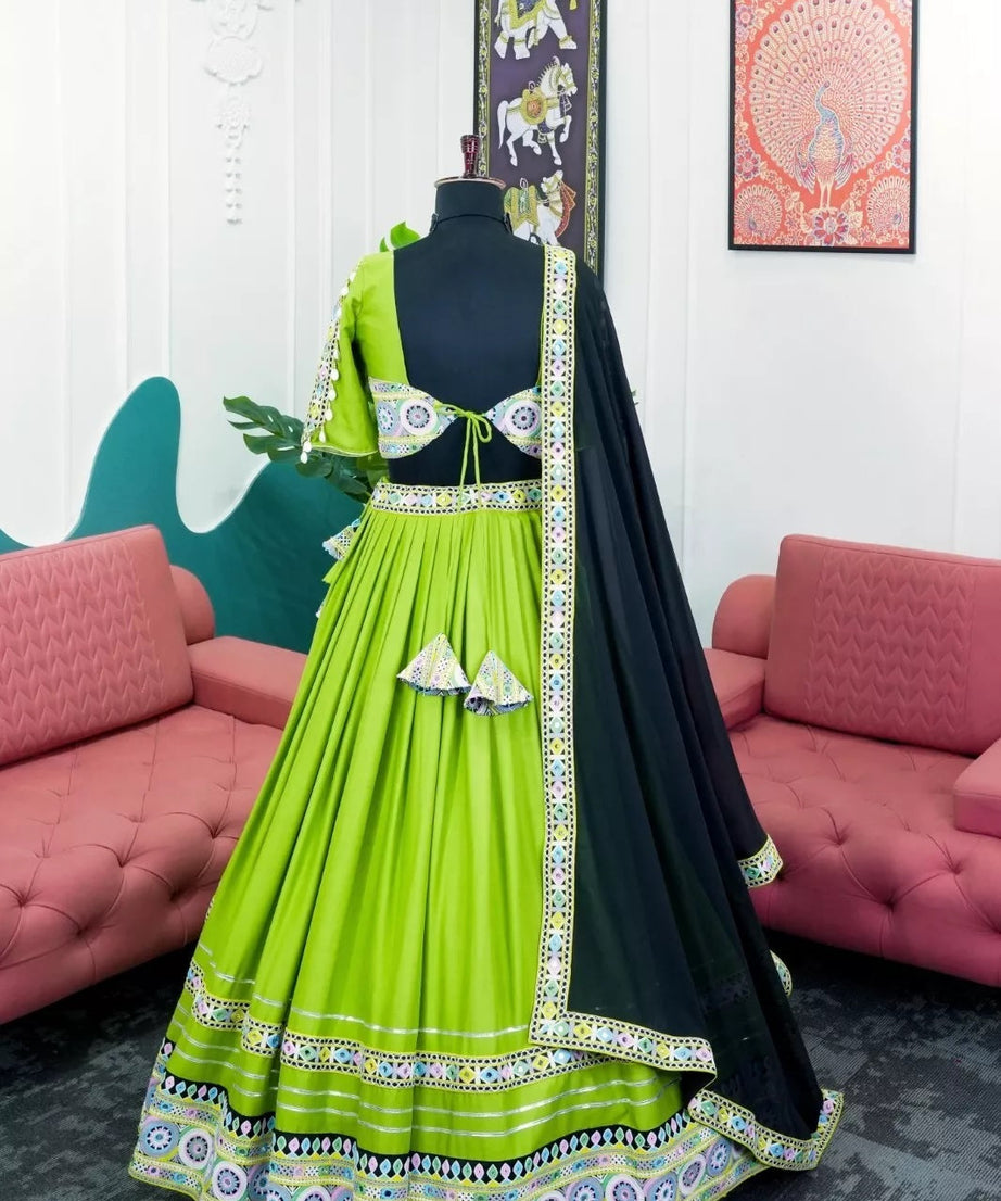Indian Rayon Lehenga Blouse & Dupatta