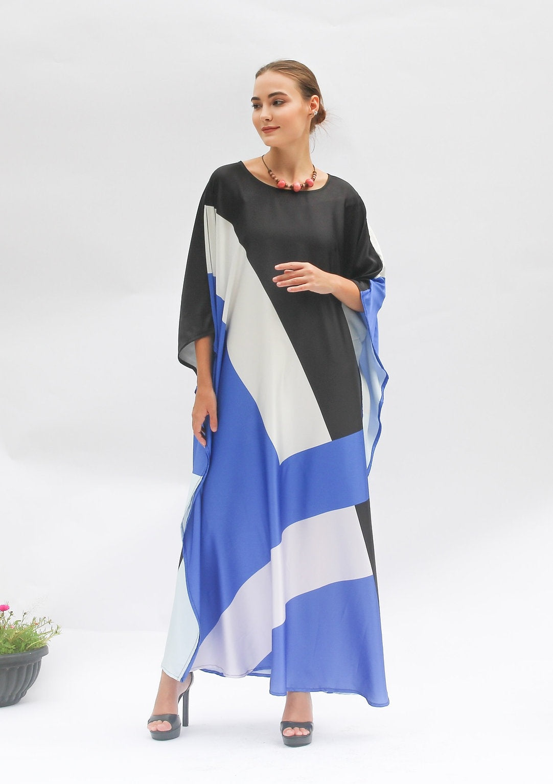 Premium Soft Satin Silk Kaftan - Flowy and Comfortable Caftan For Women's