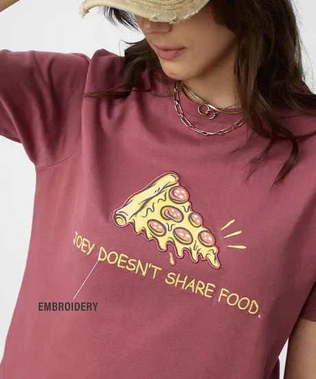 Friends Joey's Pizza Women Relaxed Fit T-Shirts