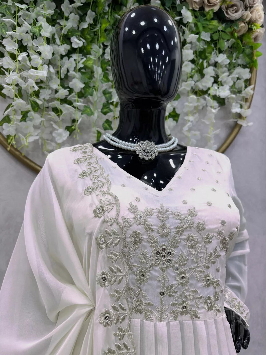 Traditional Look Full Stitched Tissue Organza Silk Top Pant Dupatta