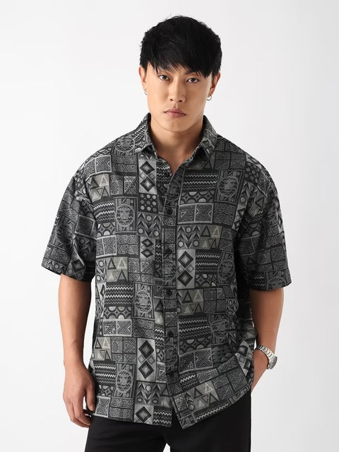 Jacquard Tribal Tales Oversized Shirts