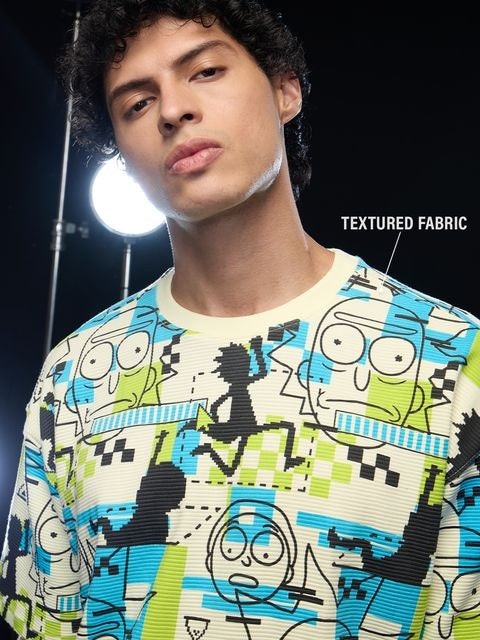 Rick & Morty Glitch Oversized T-Shirts