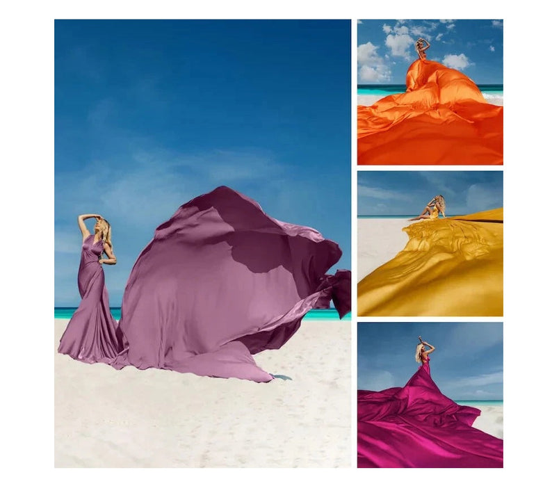 Satin Multiway Wrap Maxi Dress with Train | Women's Convertible Dress