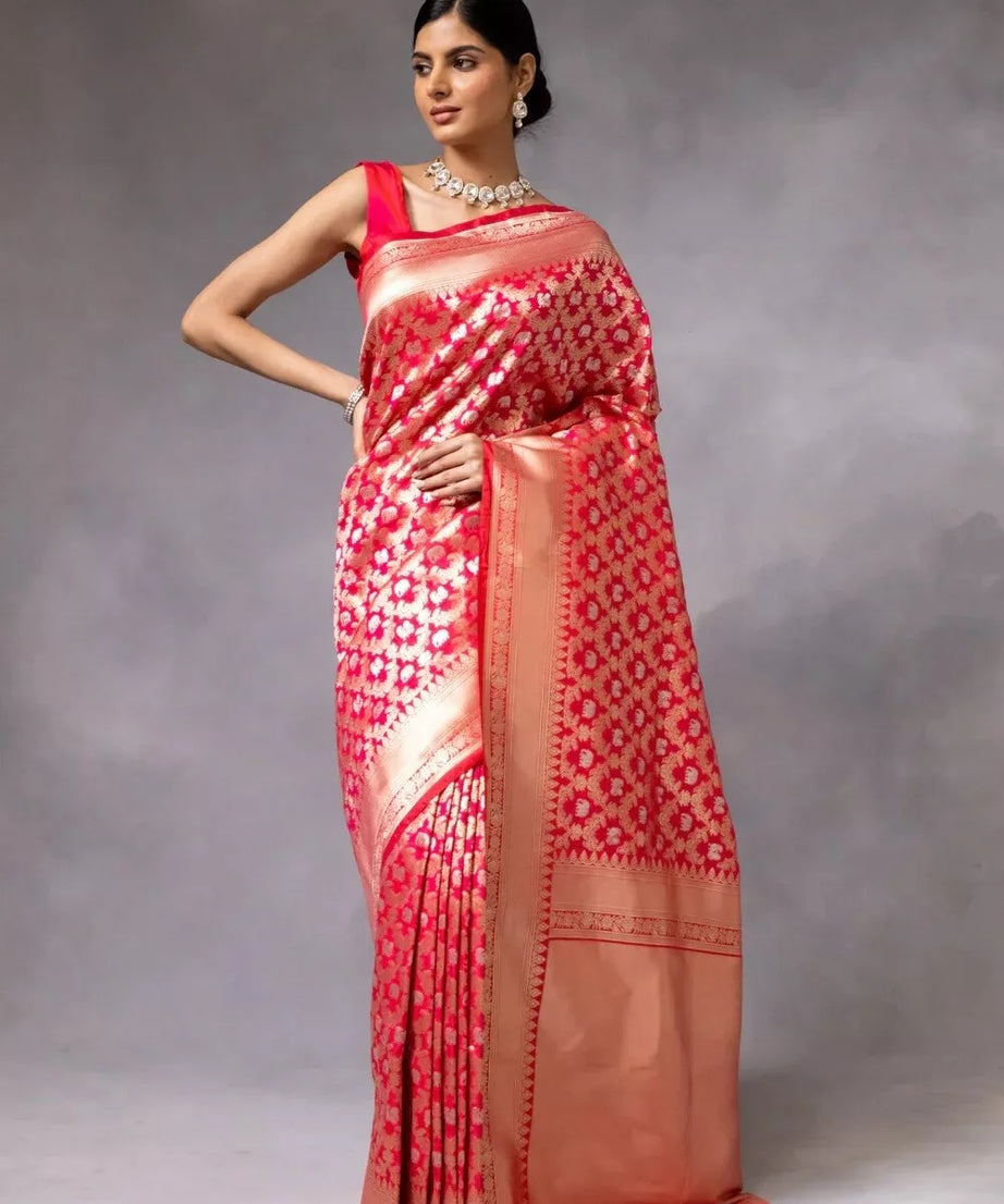 Banarasi Soft Silk Traditional Saree , Designer Party Wear Saree & Blouse