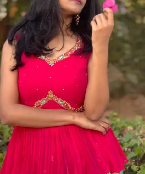 Festival Look Full Stitched Soft Chinon Silk Lehenga Blouse