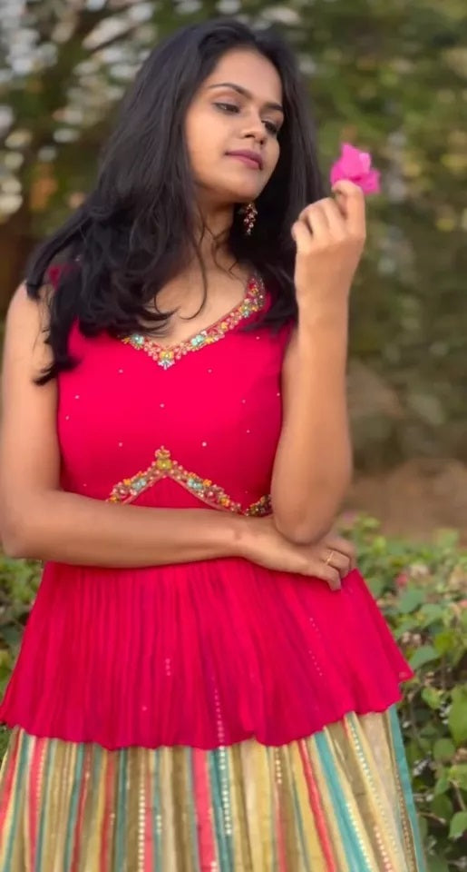 Festival Look Full Stitched Soft Chinon Silk Lehenga Blouse