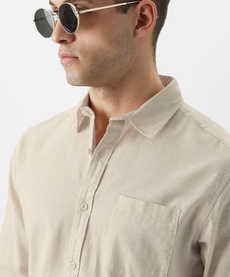 Cotton Linen Sun-Kissed Beige Cotton Linen Shirts