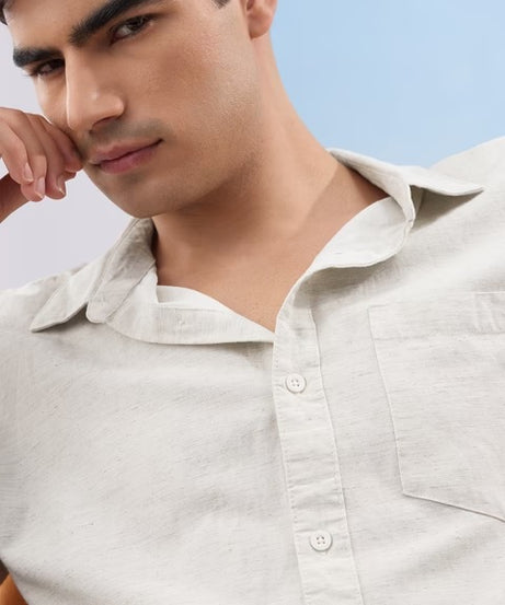 Ecru Cotton Linen Shirts