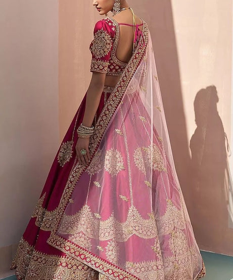 Jalpuri Silk With Embroidery Sequence Zari Design Work Lehenga