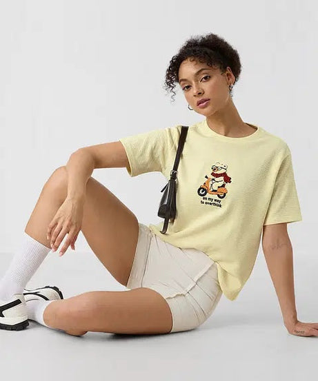 Textured T-Shirt On My Way To Overthink Women Relaxed Fit T-Shirt