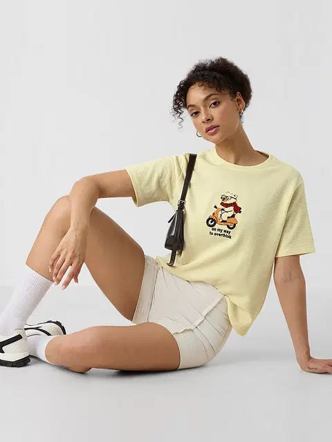 Textured T-Shirt On My Way To Overthink Women Relaxed Fit T-Shirt