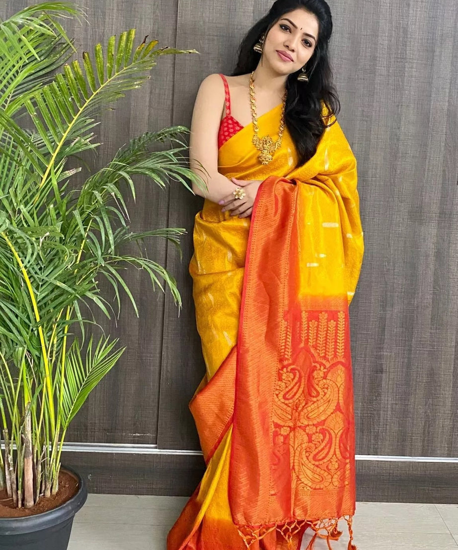 Soft Kubera Pattu Sari With Contrast Tassels,Facny Sari & Blouse