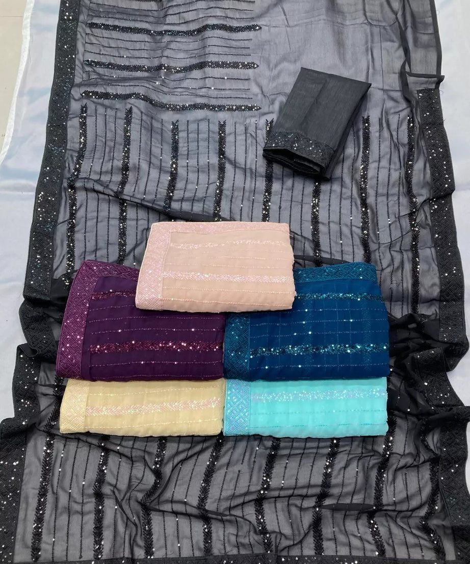 New Indian Georgette Saree,Indian Wedding Claasic Sari