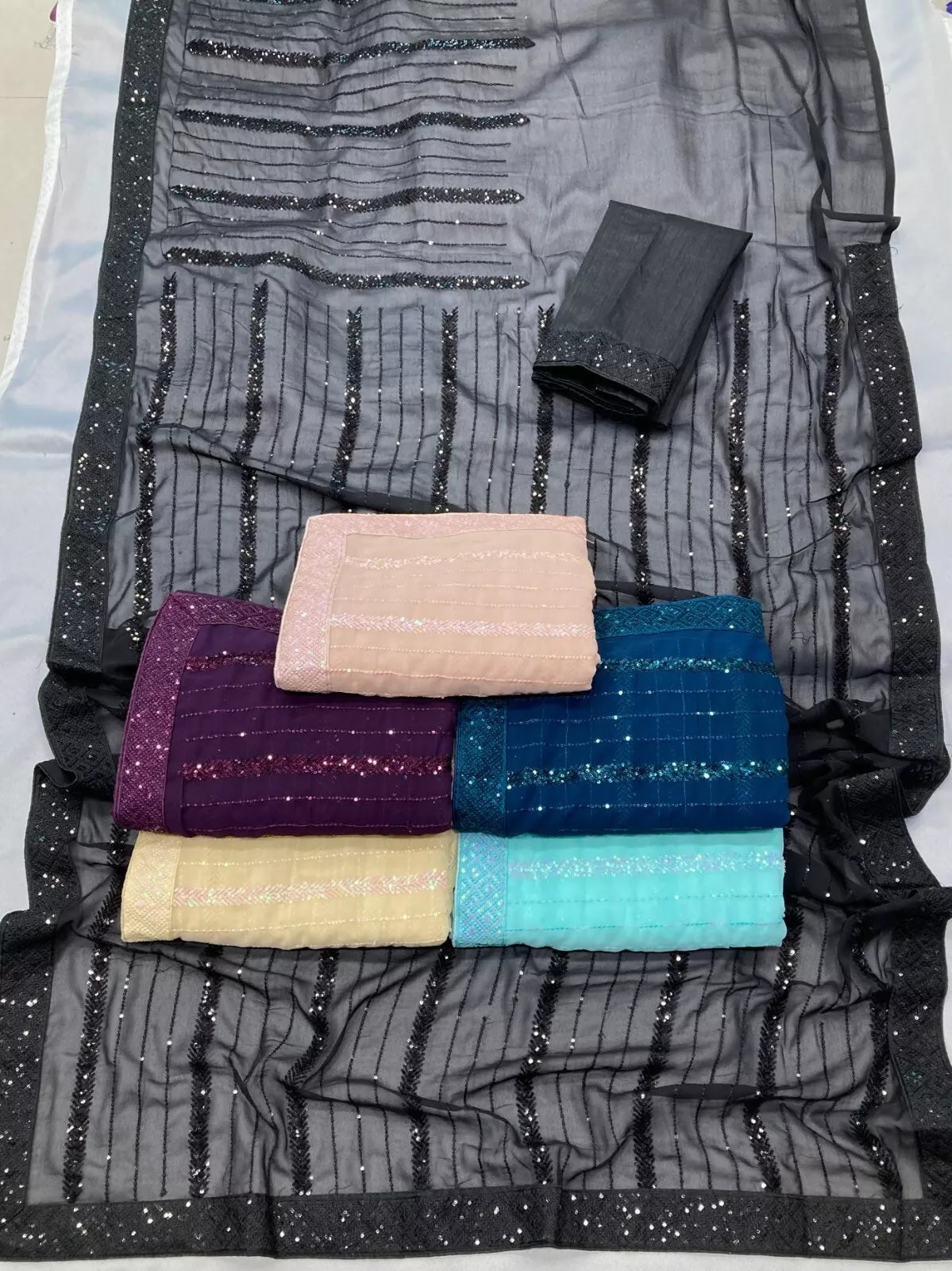 New Indian Georgette Saree,Indian Wedding Claasic Sari