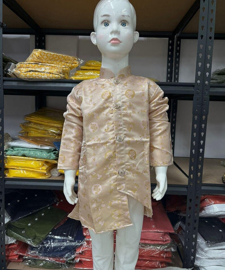 Traditional Kid's & Boy's Jacquard Kurta Pajama Set