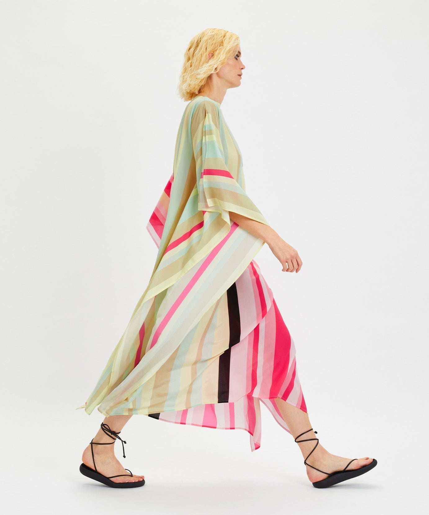 Lightweight Silk Crepe Kaftan Dress - Flowy and Stylish Caftan For Women's