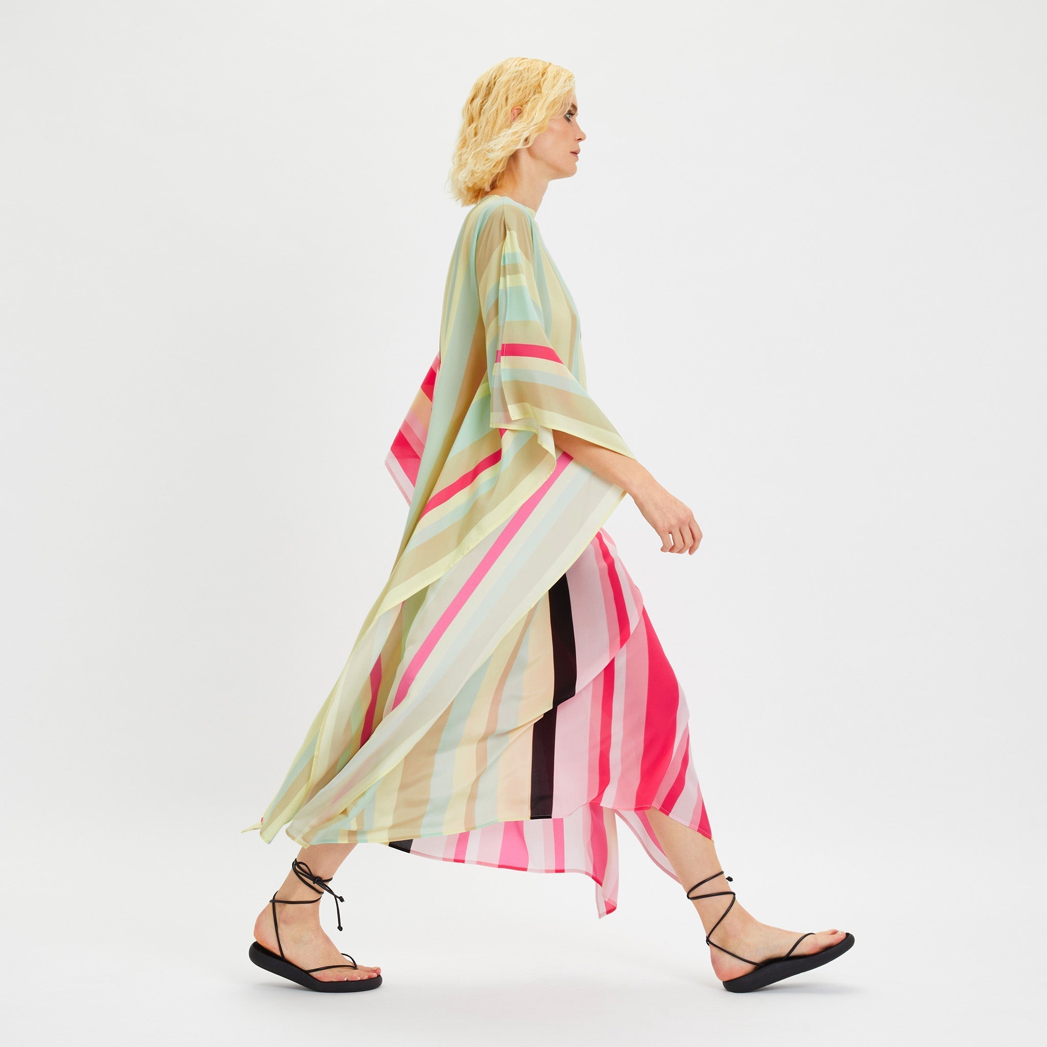 Lightweight Silk Crepe Kaftan Dress - Flowy and Stylish Caftan For Women's