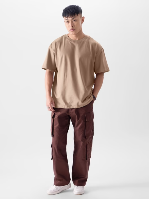 Solids Soft Brown Oversized T-Shirts