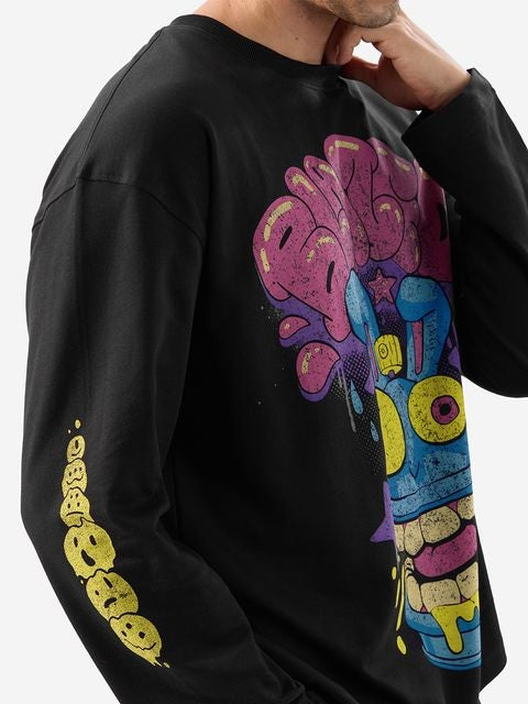 Trippy Blaze Oversized Full Sleeve T-Shirts