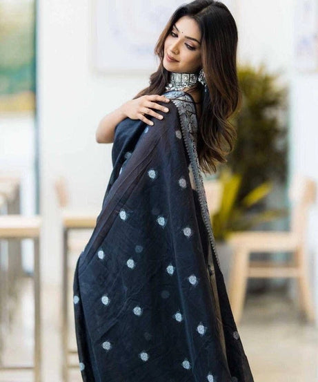 Women's Wedding Wear Soft Lilan Slab Attractive Saree&Blouse 11-SS