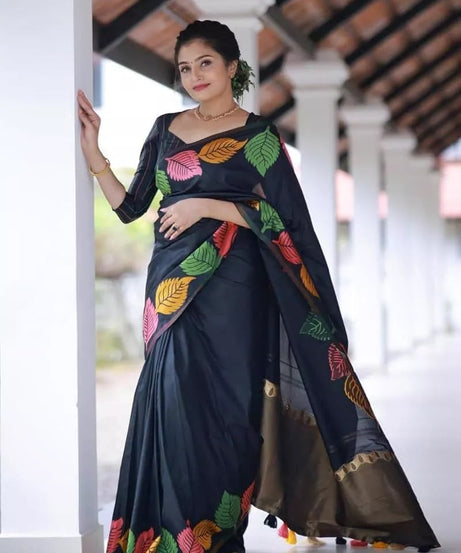 Luxurious Red Banarasi Silk Saree with Heavy Zari Border Sari & Blouse