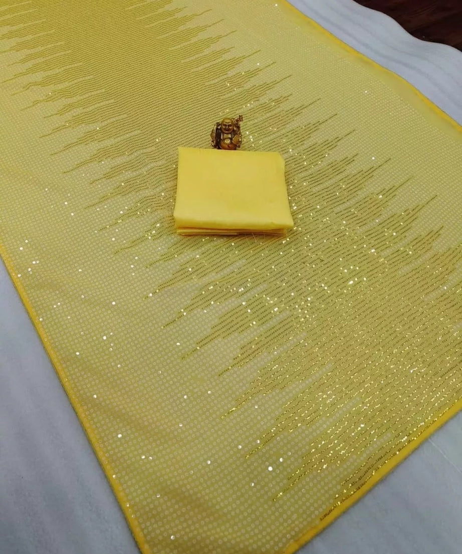 Georgette Party Wear Wedding Saree, New Indian Classic Function Sari