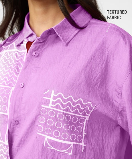 Textured Twilight Women Boyfriend Shirts