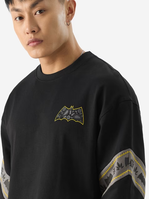 Batman Paisley Oversized Full Sleeve T-Shirts