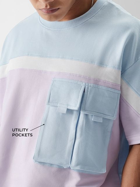 Blue & Lavender (Utility) Oversized T-Shirts