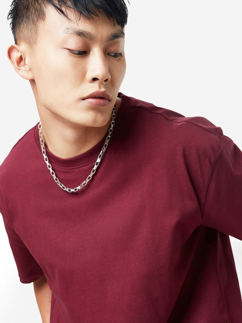 Dark Red Oversized T-Shirts