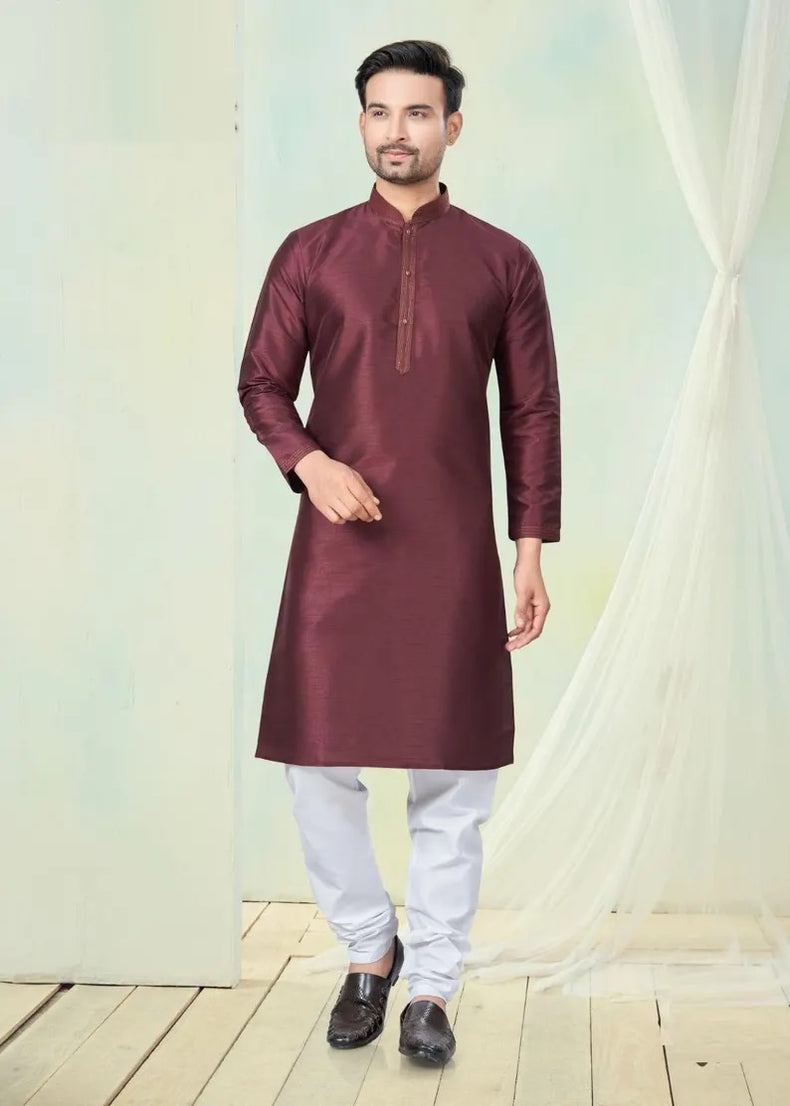 Pure Silk Kurta Pajama For Men's