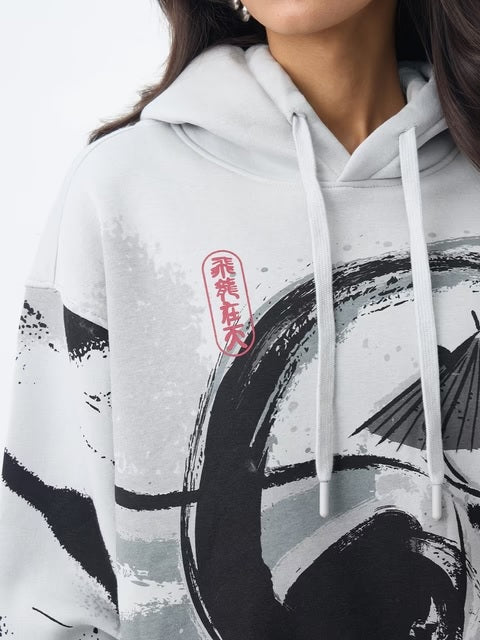 Kung Fu Panda Inky Warrior Women Oversized Hoodies