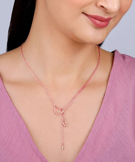 Rose Gold U&I Heart Necklace