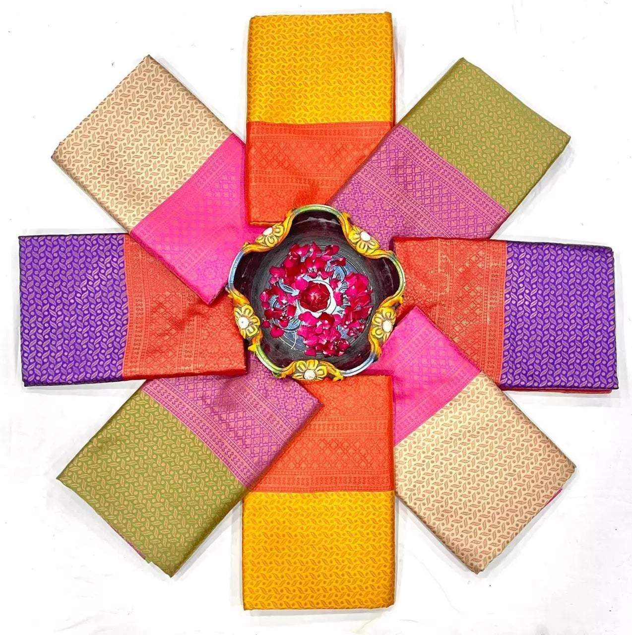 Soft Lichi Silk & Jacquard Work Saree With Blouse