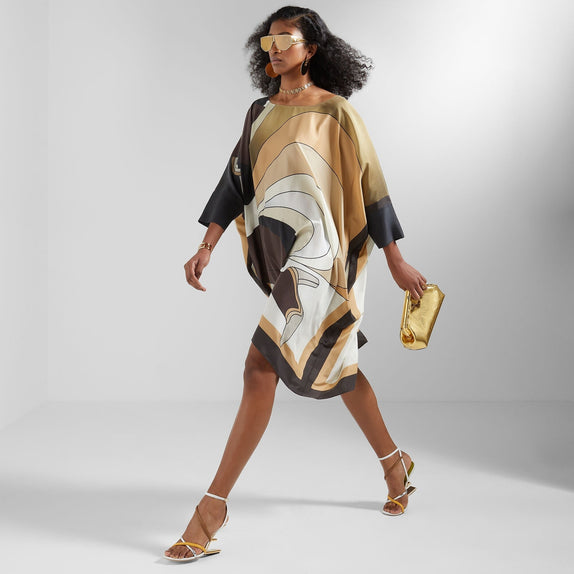 Luxury Soft Crepe Silk Kaftan, Lightweight and Breathable Caftan For Women's