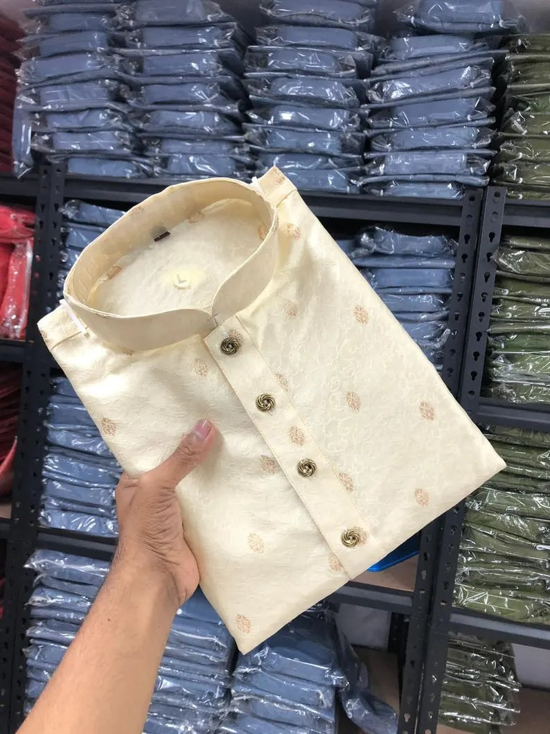 Men's Jacquard kurta pajama Set