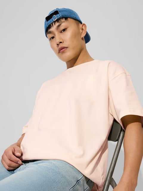 Nude Pink Men Oversized T-shirt